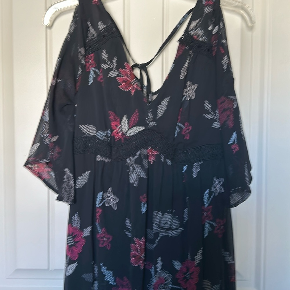 Black flowered dress